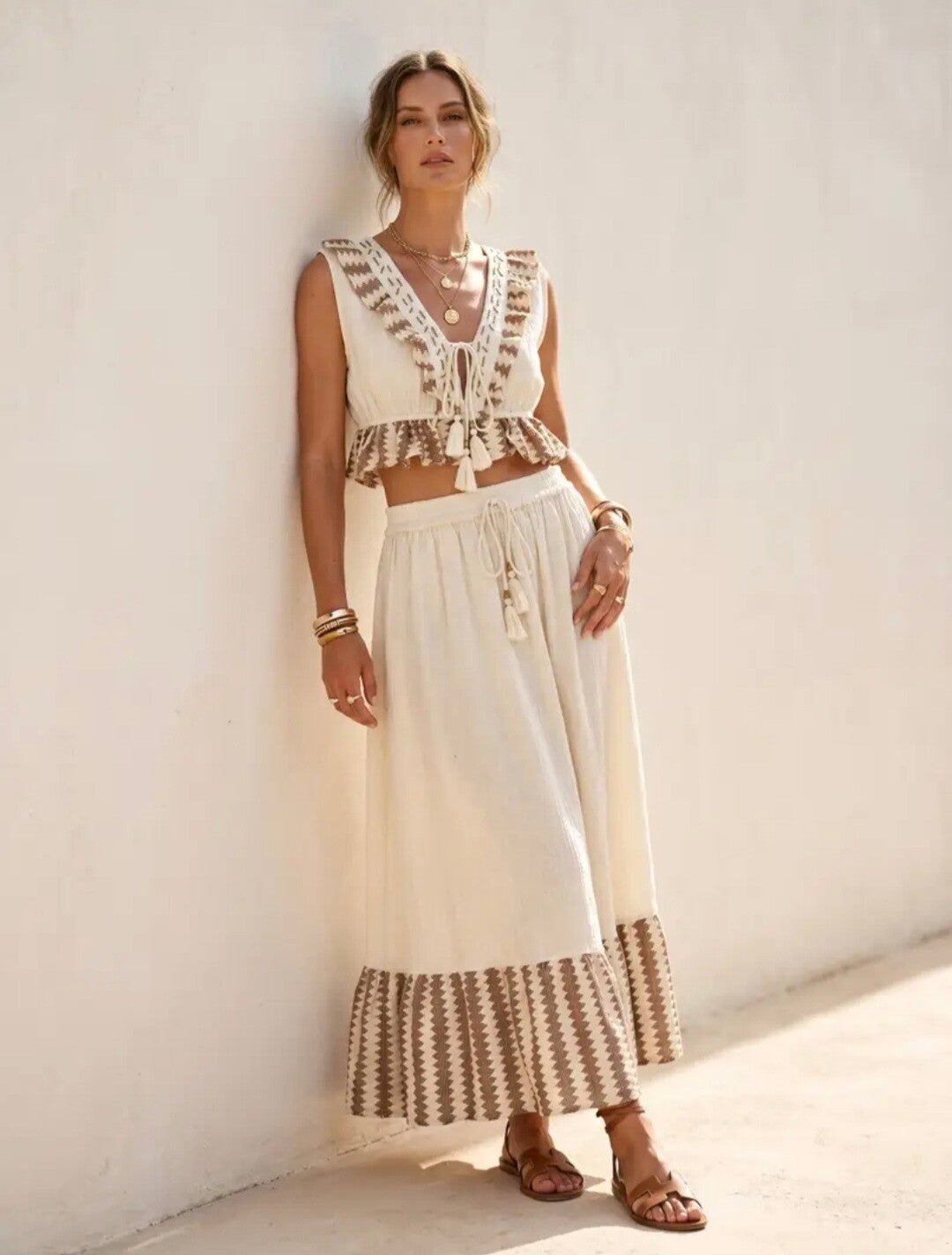 Ensemble jupe et top artisanal
