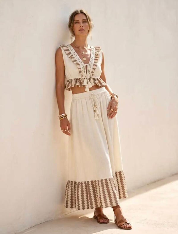 Ensemble jupe et top artisanal