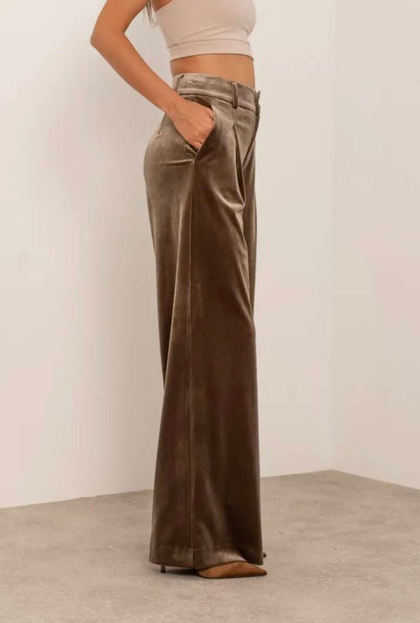 Pantalon large en velour