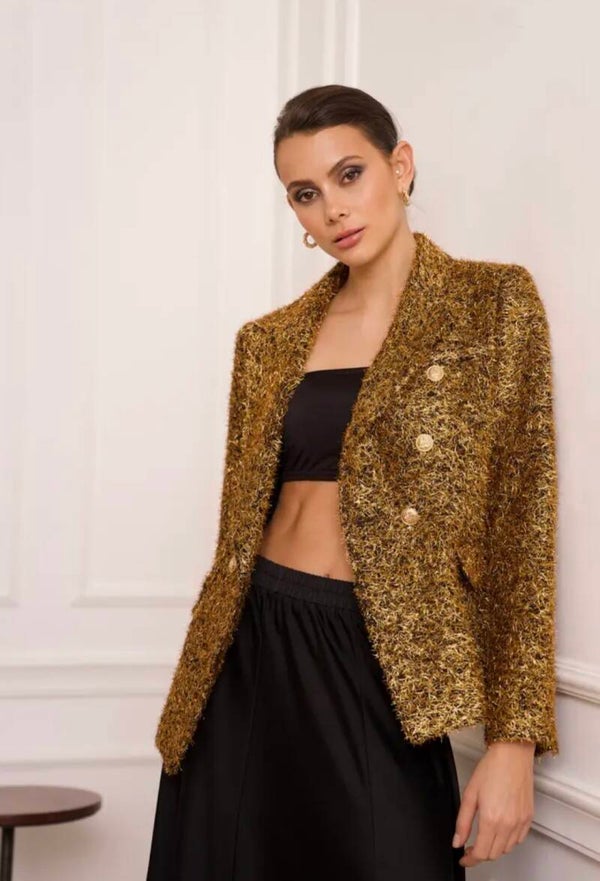 Veste blazer cintrée à paillettes