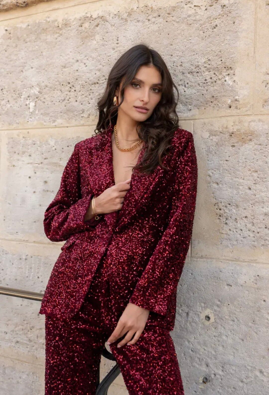 Veste de tailleur en sequins