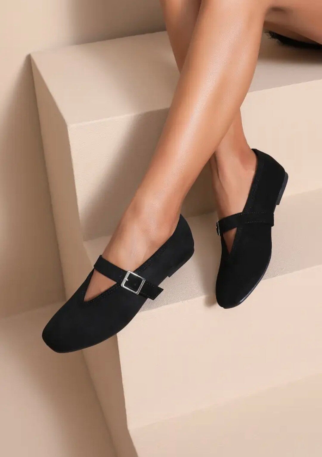 Ballerines Mary Jane suédées