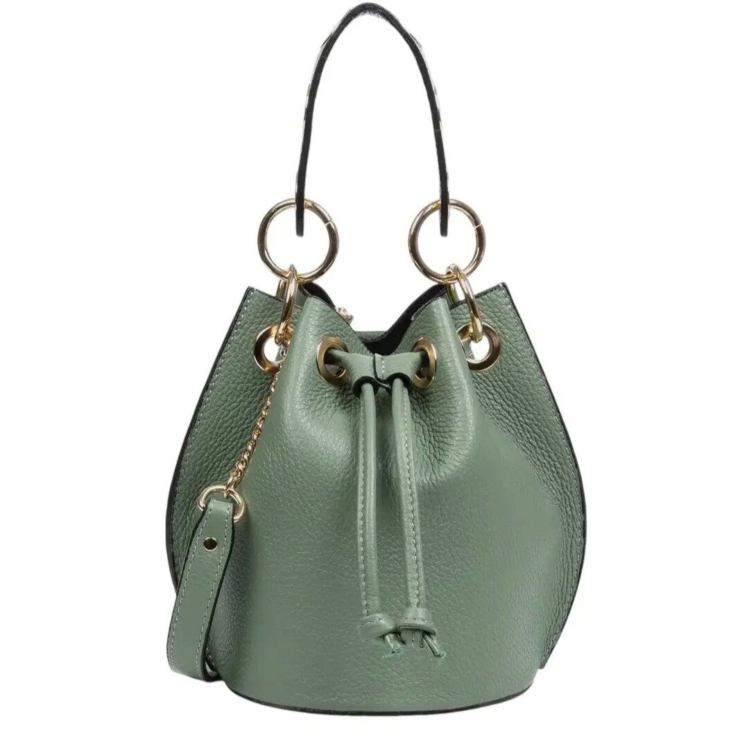 Sac seau en cuir véritable