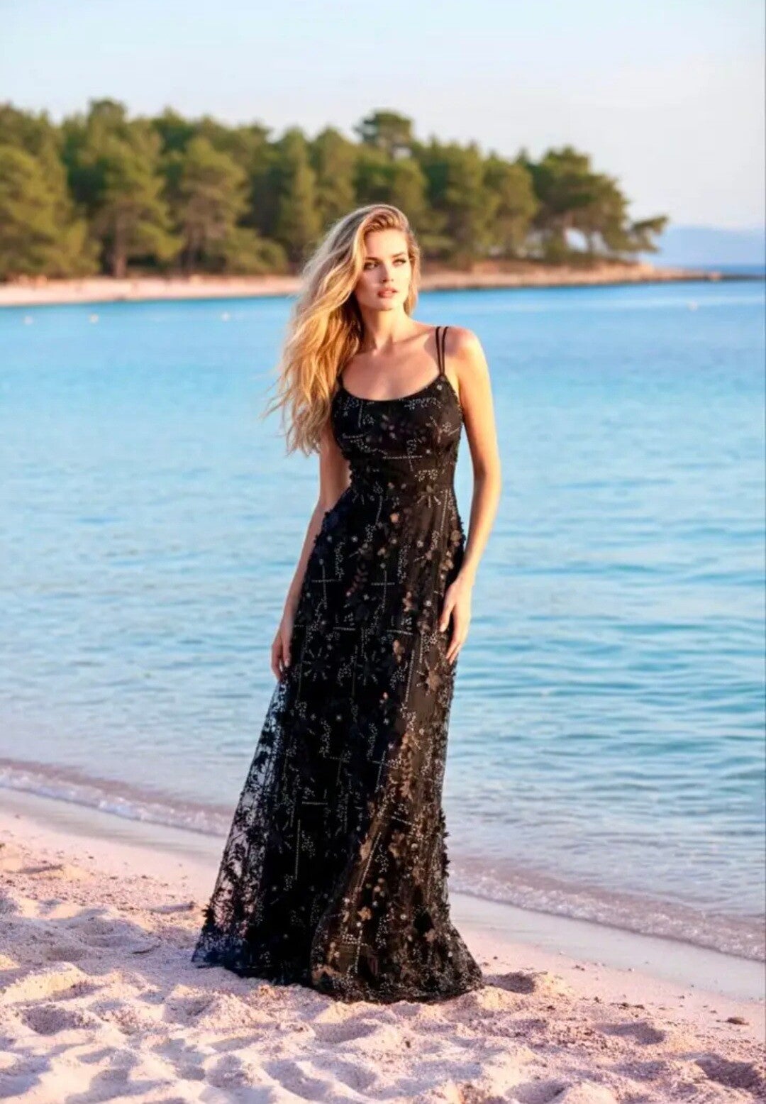 Robe longue fluide à bretelles