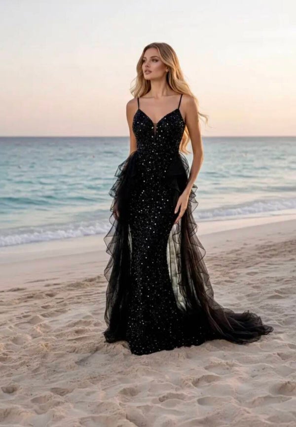 Robe sirène longue et scintillante