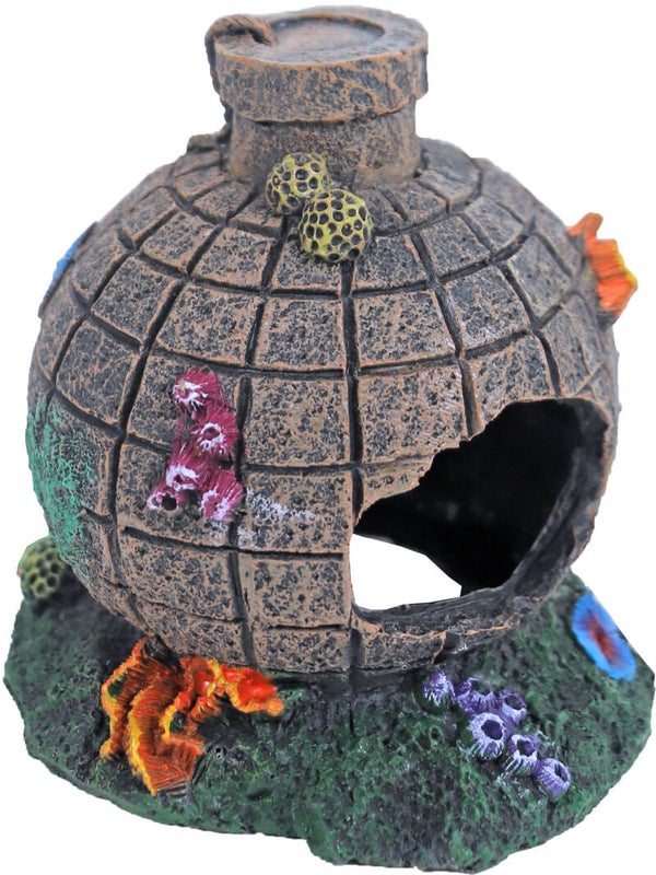 Boon Aqua Deco ornament polyresin bom met begroeiing