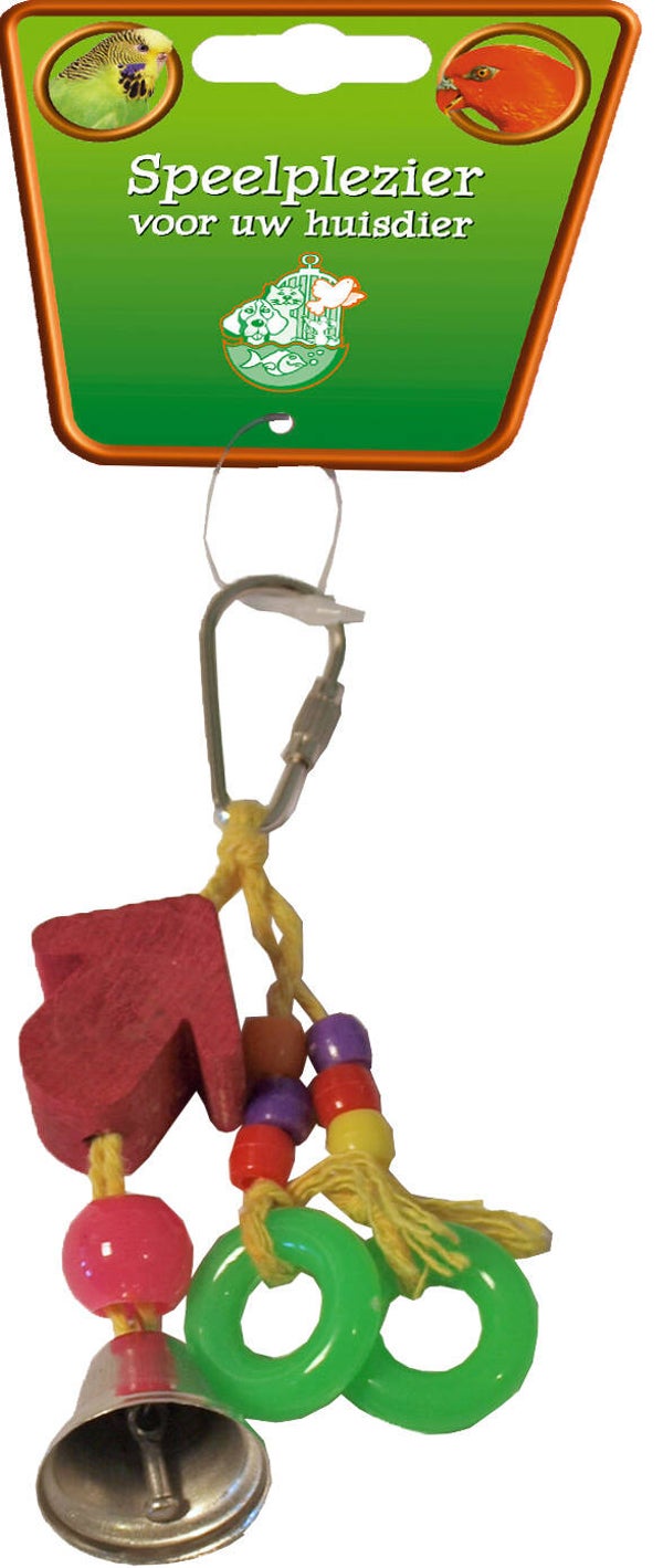 Boon huisje hout met ring en bel 11 cm.
