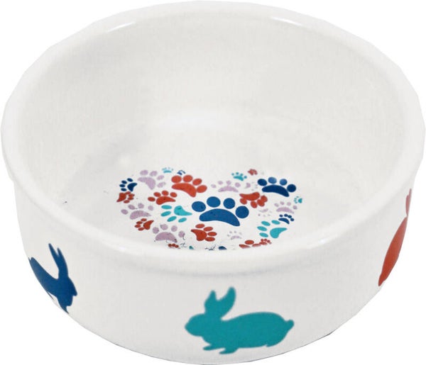 Boon konijnen eetbak steen wit met pastel print