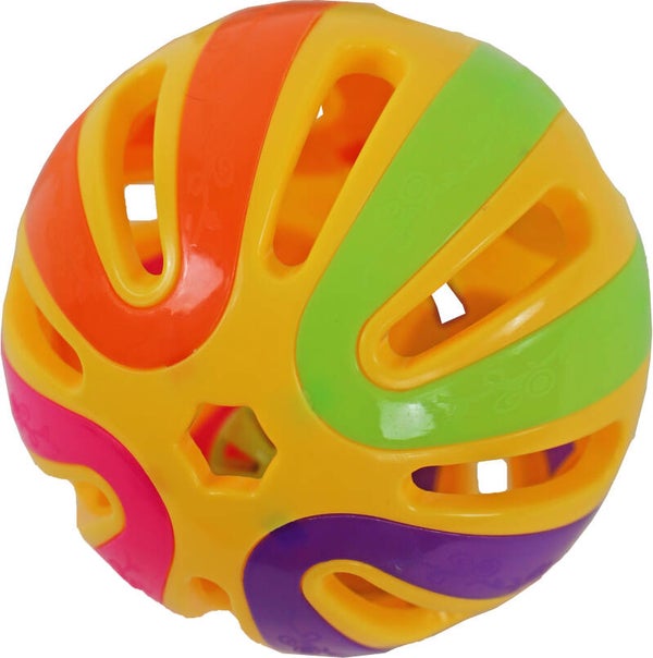 Plastic Bal met bel 12,5 cm