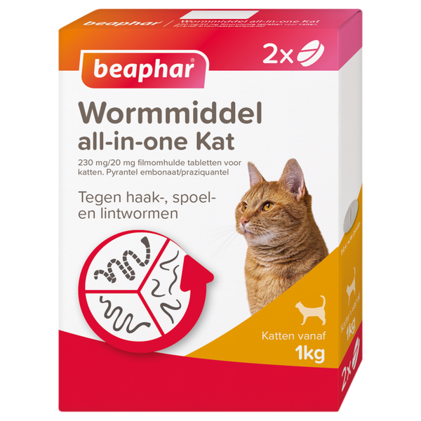Beaphar Wormmiddel All-in-One kat 2 tabletten