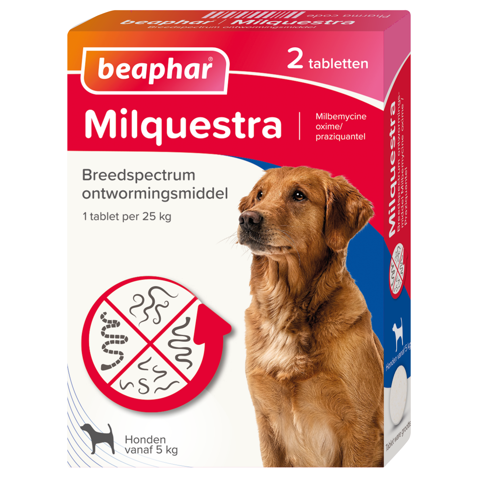 Beaphar Milquestra ontwormingsmiddel hond 2 tabletten