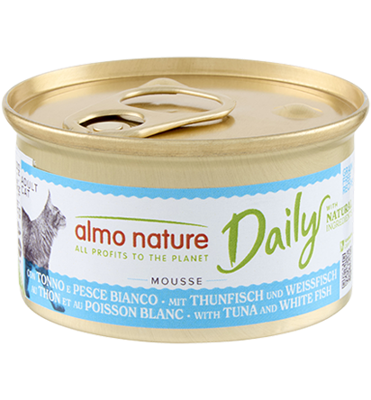 Almo Nature Daily Mousse met Tonijn en Witte Vis 24x85 gr