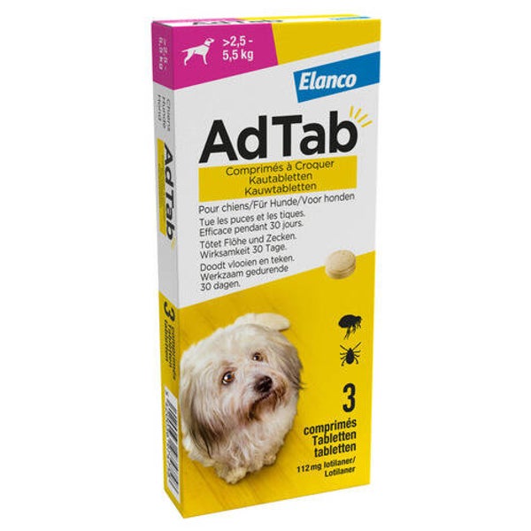 AdTab Kauwtabletten Hond 2,5-5,5 kg  3 tabl