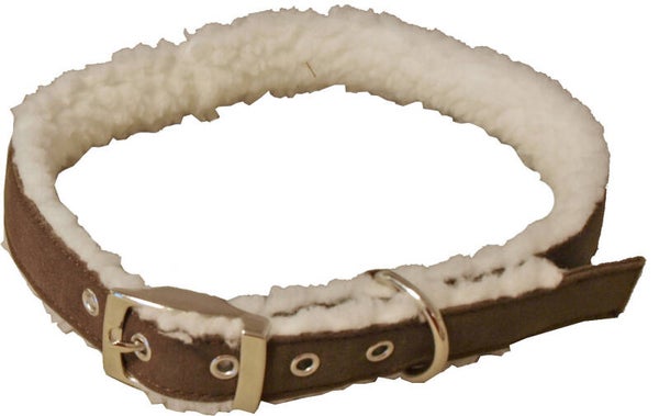 Halsband bont Donkerbruin/Wit 65 cm