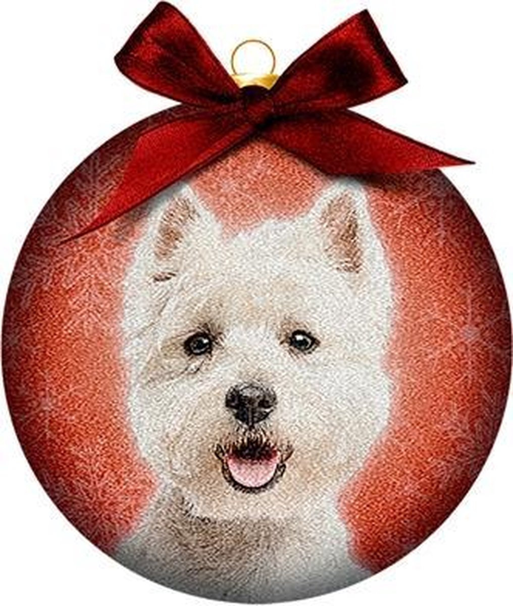 Kerstbal Frosted Westie