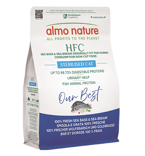 Almo Nature HFC our best cat adult zeebaars&zeebrasem 1,2kg