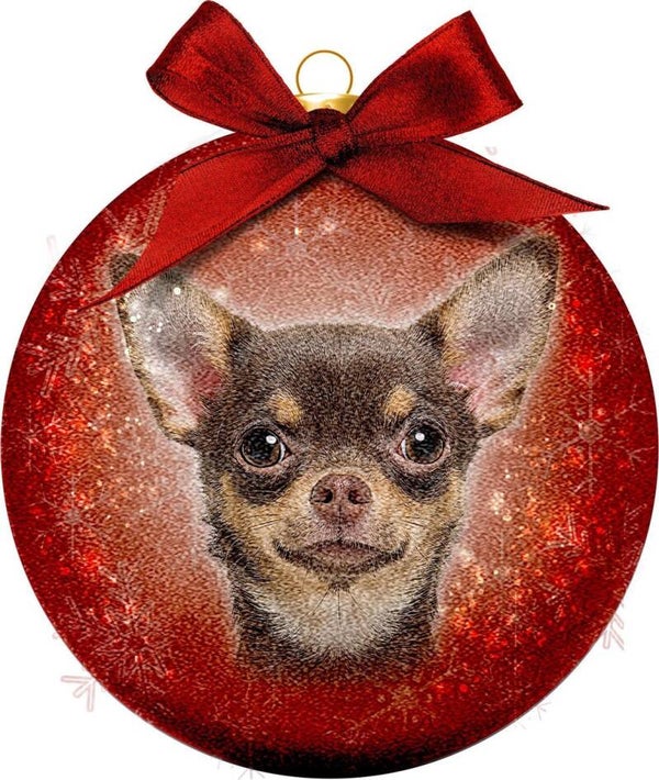 Kerstbal Frosted Chihuahua