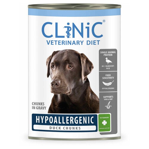 CliNiC Veterinary Diet dog hypoallergenic duck chunks 415gr