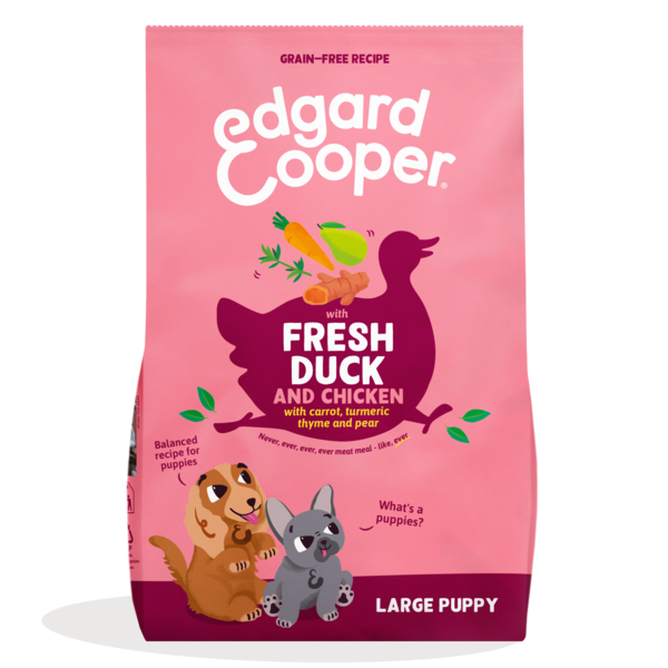 Edgard & Cooper Puppy verse eend en kip Large 12 kg