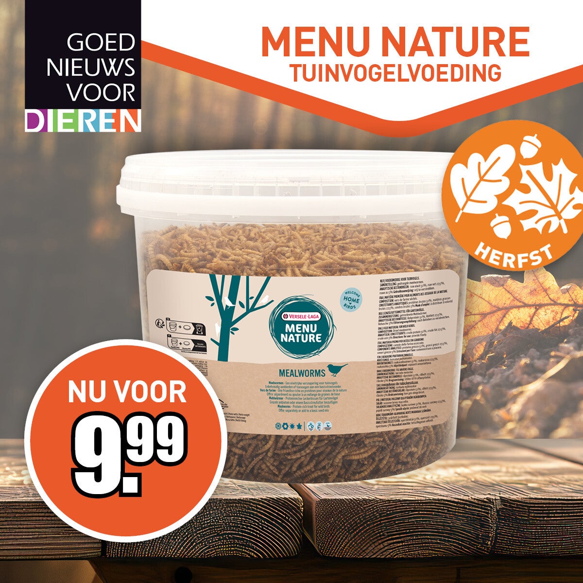 Versele-Laga Menu Nature meelwormen in emmer 700 g