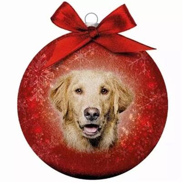 Kerstbal Frosted Golden Retriever