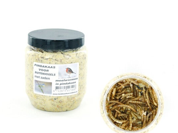 Vogel pindakaas met Meelwormen (plastic pot)