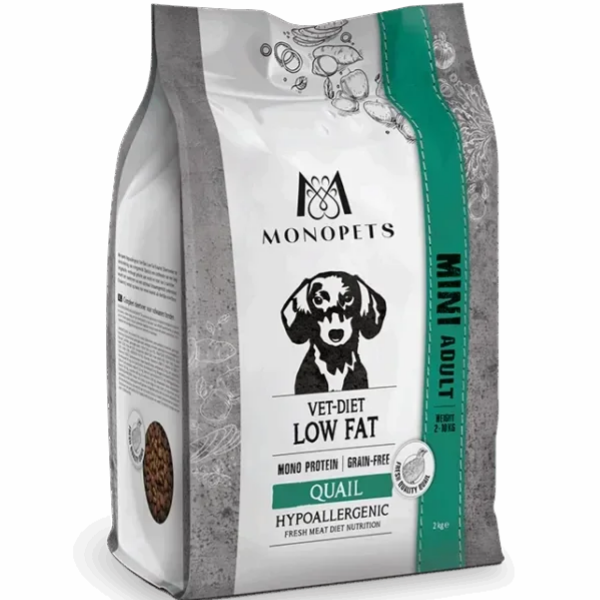 Monopets Hypoallergenic Mini Vet-Diet Low Fat Quail 2 kg
