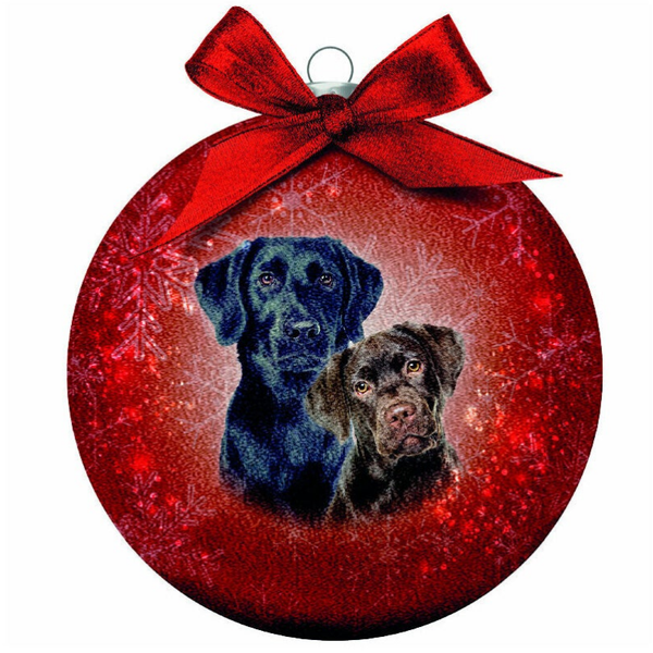 Kerstbal Frosted Labradors