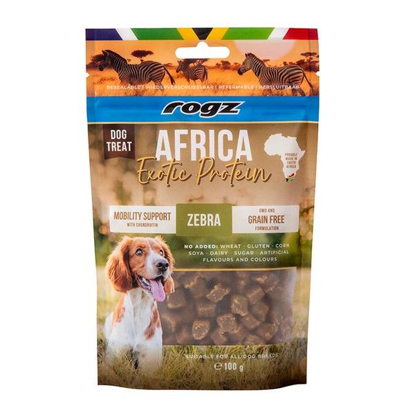 Rogz Hypoallergene Hondensnack Africa Mobility Zebra 6 x 100 gr.