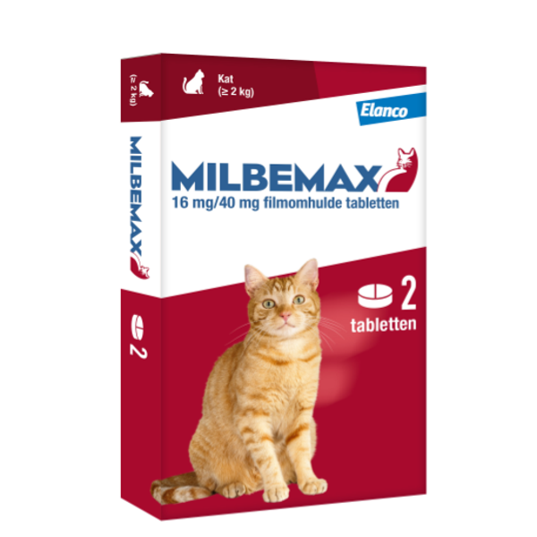 Milbemax 16 mg/40 mg tabletten voor katten