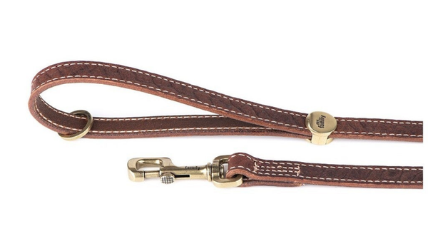 MyFamily El Paso hondenriem van echt Italiaans bruin leer 110 cm