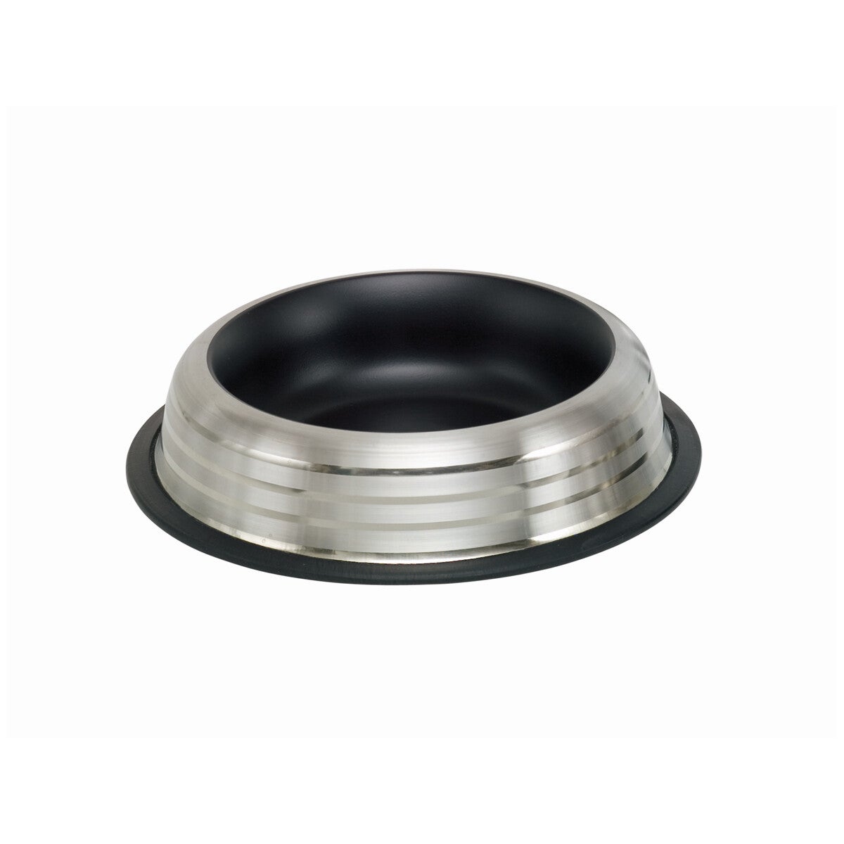 RVS Eetbak Stripe Zwart 20 cm