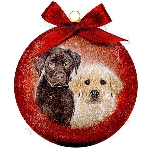 Kerstbal Frosted Labrador Puppies
