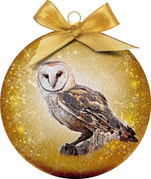 Kerstbal Frosted Owl