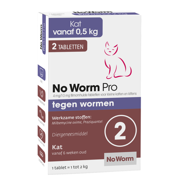 NoWorm Kleine kat 2 tabl