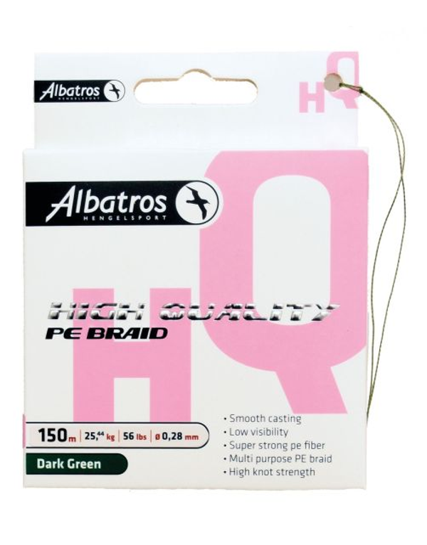 Albatros Hq Braid Dark Green 150 m - Gevlochten lijn - 0.22 Mm