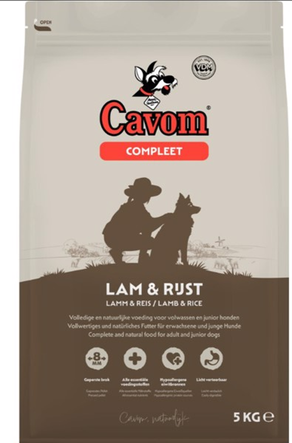 Cavom Compleet Adult 5 kg Lam|Rijst (2x)