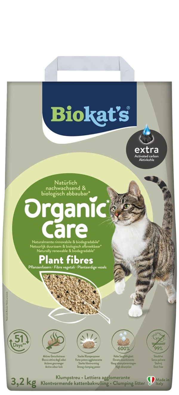 Biokat's Organic Care Plant Fibres Extra 3,2 kg