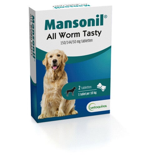 Mansonil All worm dog tasty 2 tab Small/ Medium