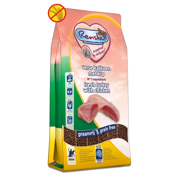 Renske Super Premium Vers bereide kalkoen met kip - kitten