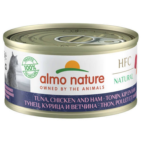 Almo Natural 70 g Tonijn|Kip|Ham