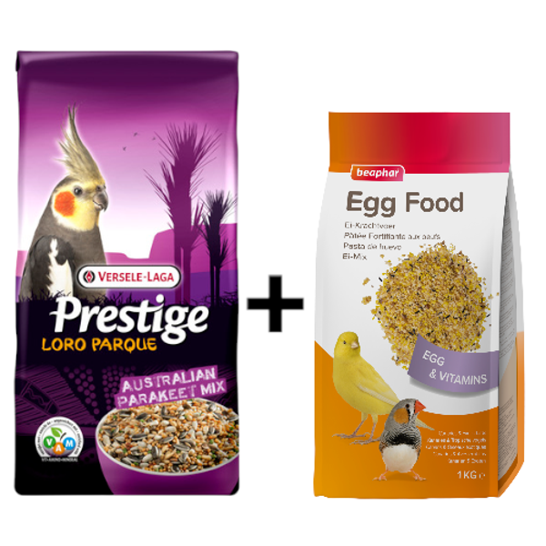 Valkparkiet zaad + Eivoer 1 kg