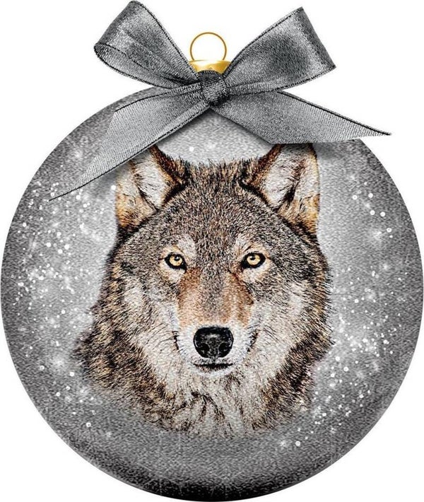 Kerstbal Frosted Wolf