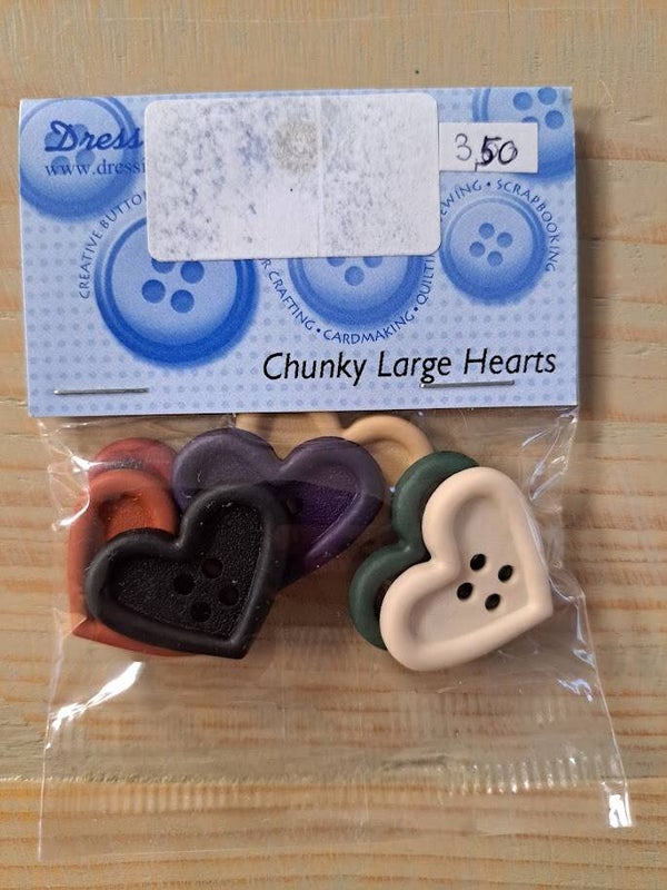 Dress it up - Sierknopen - Chunky Large Hearts