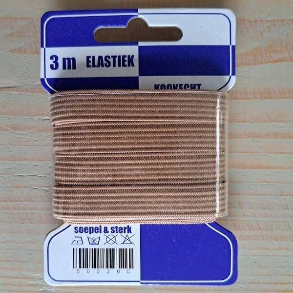 Elastiek - Beige - 10 mm / 3 m