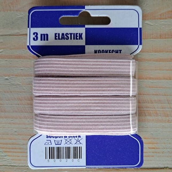 Elastiek - Creme - 10 mm / 3 m
