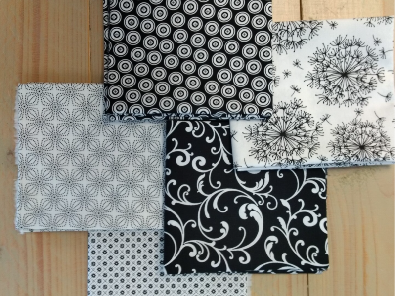 fat quarters night and day zwart en wit