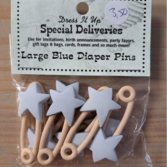 Dress it up - Sierknopen - Blue Diaper Pins