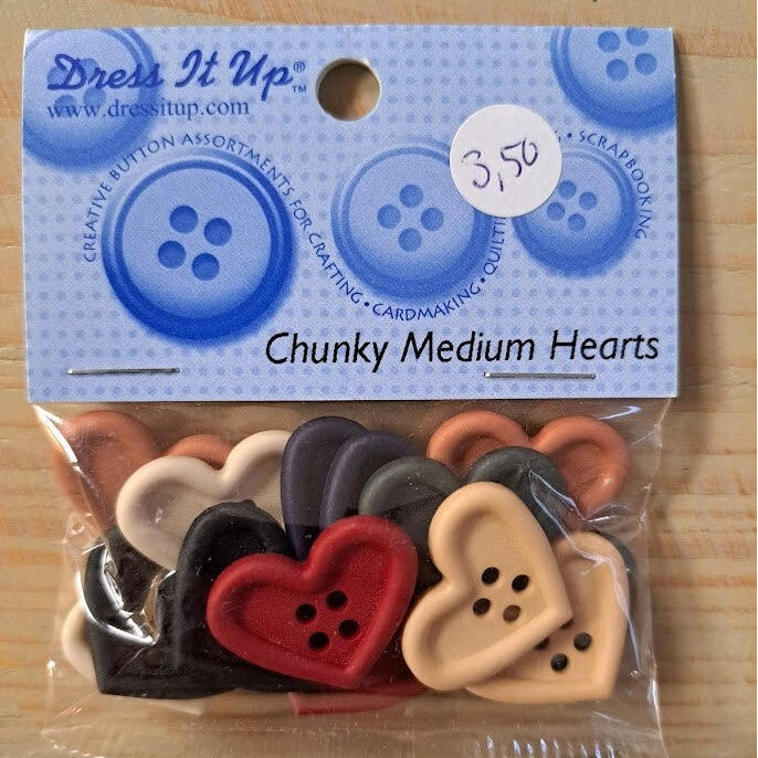 Dress it up - Sierknopen - Chunky Medium Hearts