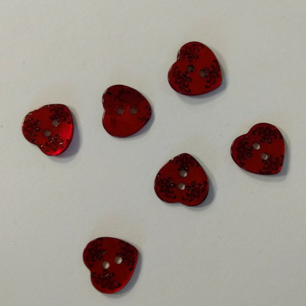 Knoop hart rood 14mm